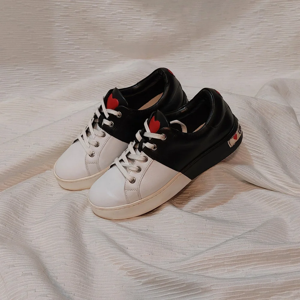 Love Moschino Black and White Sneakers Size 39